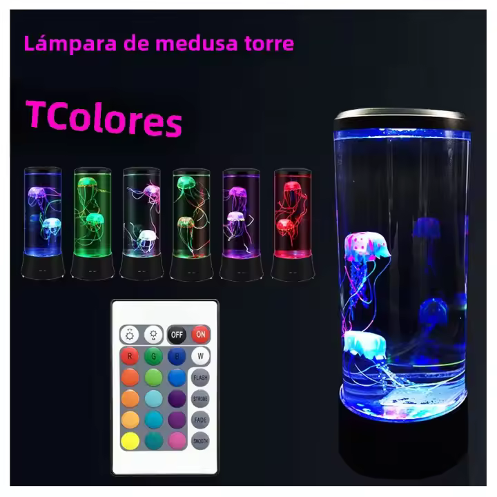 Lámpara De Noche De Medusa LED Control Remoto Color Cambiante Decoración Para El Hogar Regalo De Cumpleaños Para Niños Carga USB - 1