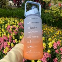 Botella Deportiva De Agua Con Marca De Tiempo Reutilizable Y Portátil Para Adultos Material De Plástico PP Para Gimnasio Y Viajes - details 4