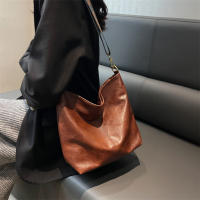 Bolso de hombro de cuero PU para Mujer, Bolsa de mano de gran capacidad, de lujo, Simple, de Color sólido, informal, de viaje, para Compases - details 2