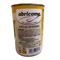 Lata de lentejas con verduras 415g - Abricome, comida enlatada lista para comer - details 1