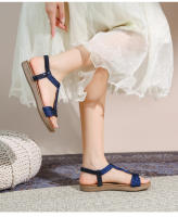 Nuevos zapatos de playa de alta gama de verano, ligeros, de lujo, a la moda, con diamantes de imitación, zapatos casuales para mujer, sandalias planas con banda elástica y punta con clip - details 23