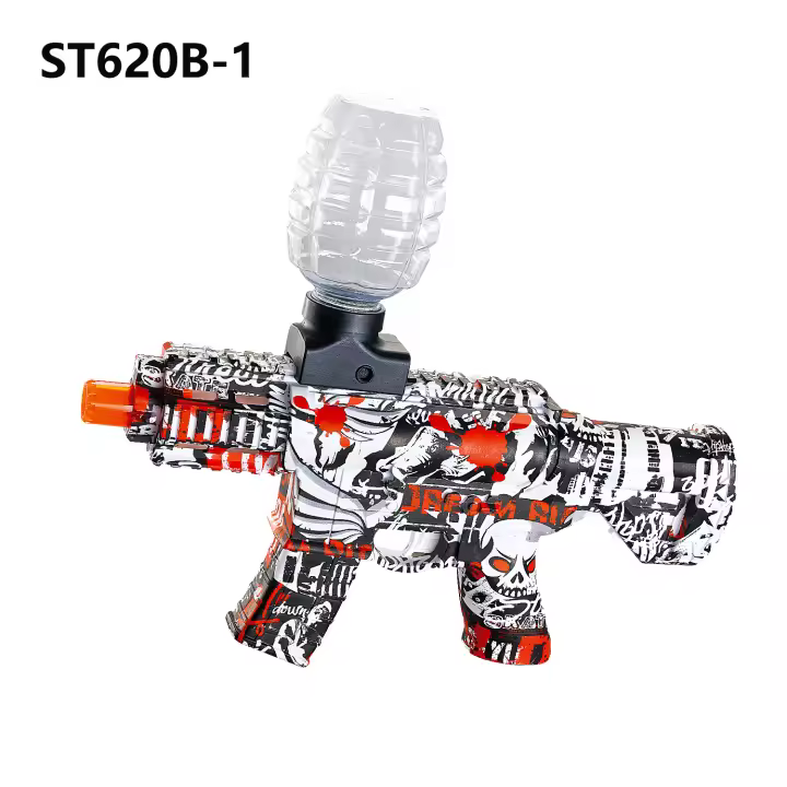 Lanzador de bolas de gel, lanzador eléctrico de bolas, bola automática con gafas de seguridad, actividades al aire libre, juego de equipo, regalos de navidad papá noel regalo reyes magos juguete para niños y niñas, a partir de 8 años - 1