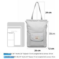 Mochila GRANDE impermeable para ordenador portátil, bolso escolar Unisex, Color sólido, japonés, bla - details 25