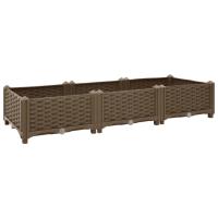vidaXL Arriate polipropileno 120x40x23 cm Color Gris oscuro,  Marrón,  Negro y mas - details 4