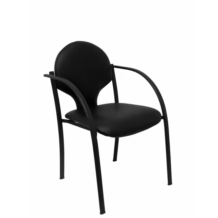 Piqueras Y Crespo - Pack 2 Sillas Hellin Chasis Negro Ergonómicas con Brazos Incorporados - 1