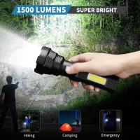 Linterna solar LED, linternas recargables portátiles solares LED de 1500 lúmenes con IP65 a prueba de agua, batería de 2000 mAh (paquete de 1) - details 0