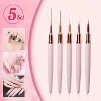 Juego De 5 Pinceles De Arte De Uñas Con Líneas Elongadas Para Dibujar Y Pintar Gel UV Diseño De Uñas Herramienta Profesional De Manicura - details 0