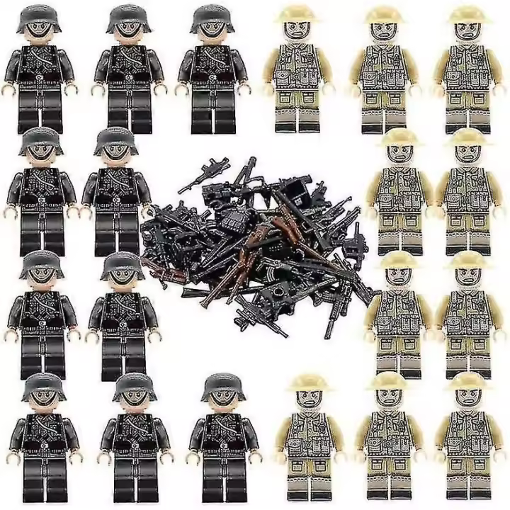 20pcs Soldiers + Weapons Mini Figures Ww2 Military Set,army Weapons - 1