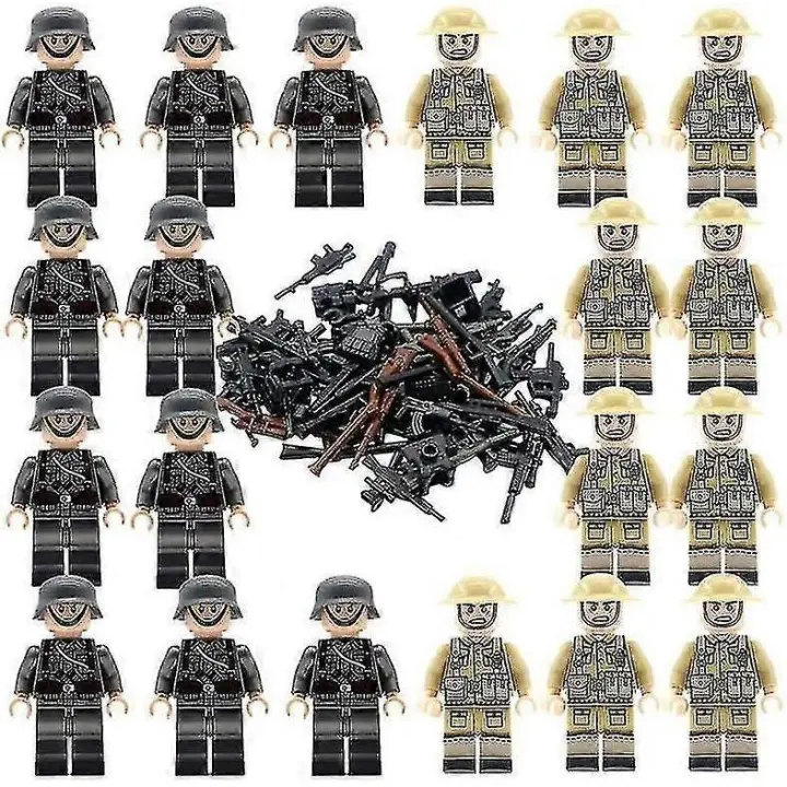 20pcs Soldiers + Weapons Mini Figures Ww2 Military Set,army Weapons - 1