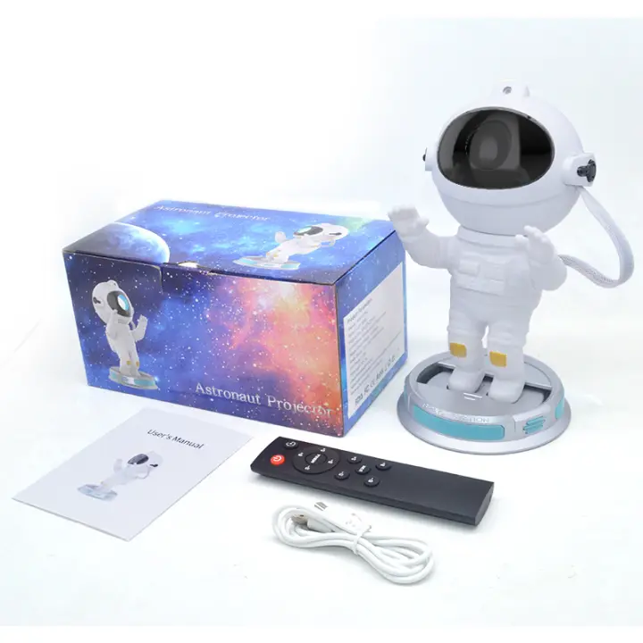 Proyector De Galaxia Y Astronauta Con Control Remoto Y Timer Proyector De Estrellas Para Decoración De Habitaciones De Niños Y Adultos Forma Rectangular Fuente De Luz Incandescente - 1