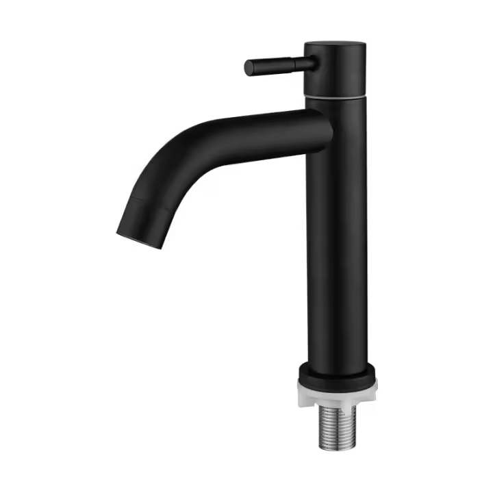 Grifo de Lavabo de Acero Inoxidable, Diseño Retro Elegante, Negro Mate Resistente a la Corrosión - 1