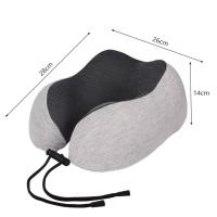 Almohada en forma de U de espuma viscoelástica para el cuello, cojín cervical portátil de viaje, puede almacenar almohadas de coche y avión - details 0