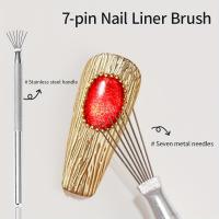 Pincel De Arte De Uñas Profesional Con 7 Puñados Línea Ultrafina Para Dibujar Con Tinta De Gel UV Herramientas De Pintura De Uñas - details 4