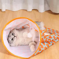 Túnel Plegable Para Gatos Juguete Interactivo Bolsa De Perforación Con Ratoncillo Y Ruido De Papel Juego De Diversion Para Gatos - details 9