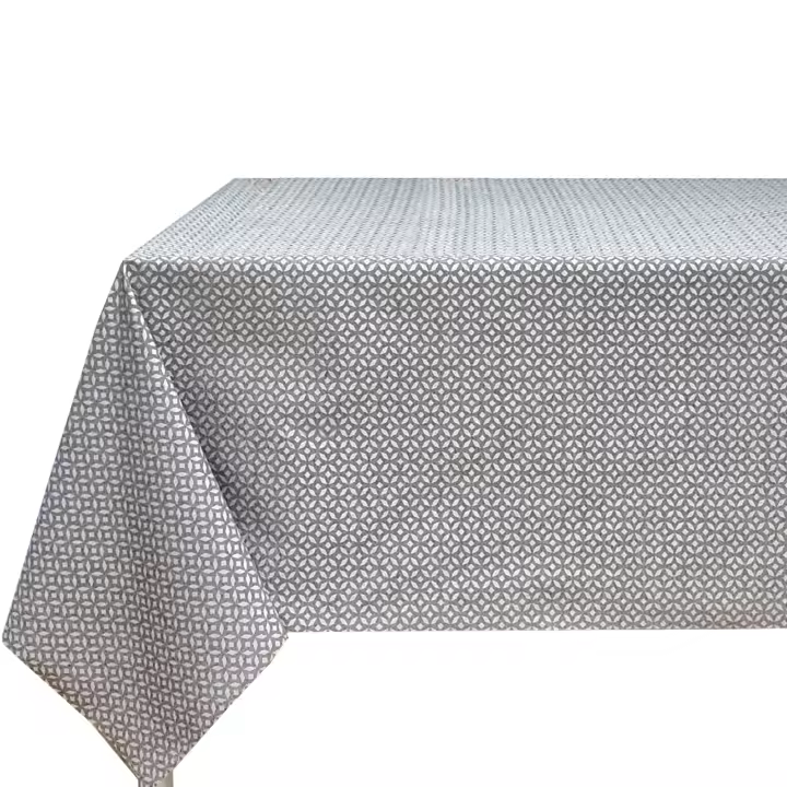 Mantel de tela Jacquard, Mantel impermeable y lavable, Para mesa rectangular, Geometría sagrada, Estilo moderno elegante, Ideal para el hogar interior y exterior, Fácil a limpiar, Gris - 1
