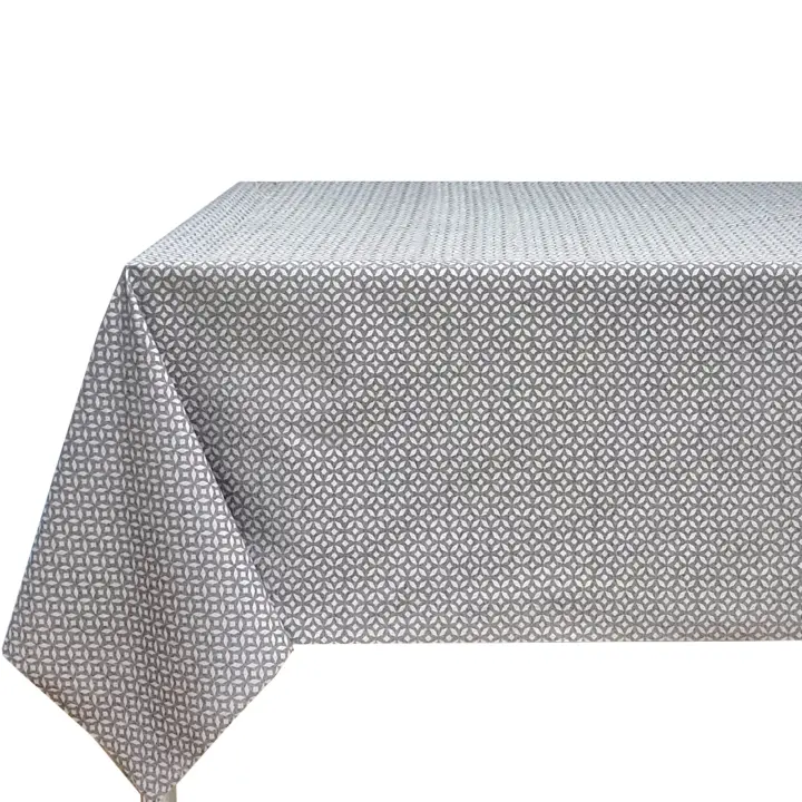 Mantel de tela Jacquard, Mantel impermeable y lavable, Para mesa rectangular, Geometría sagrada, Estilo moderno elegante, Ideal para el hogar interior y exterior, Fácil a limpiar, Gris - 1