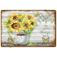 Cartel De Metal Retro Con Flores Vintage Para Decoración De Jardín Arte Murallero De Hogar Placa De Latón Regalo Para Decoración De Pared Y Cuarto - details 25