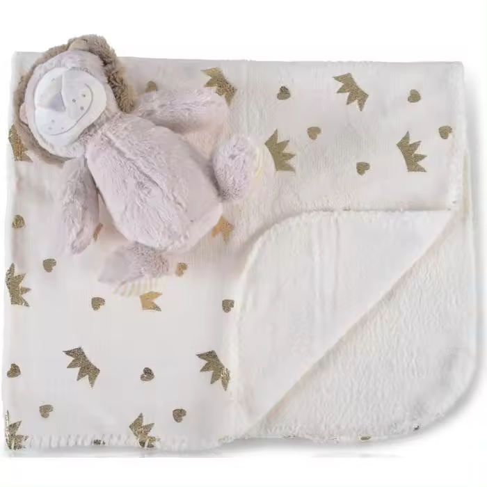 Cobertor de bebé com brinquedo Cangaroo Lion grey - 1