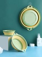 Cubeta Plegable Portátil Para Lavado De Rostro Y Viajes Ecológica Y Duradera Ahorradora De Espacio En Plástico Azul Rosa Verde - details 6