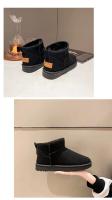 Botas De Nieve Para Mujer Invierno Calientes Cuero Sintético Antideslizantes Impermeables Cortas Con Forro De Algodón Cómodo Talla Real - details 9