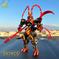Bloques De Construcción HUIQIBAO Negro SunWuKong Guerriero Mecha Robot Figura De Acción MOC Juguetes De Construcción Para Niños Exhibición De Ciudad - details 7