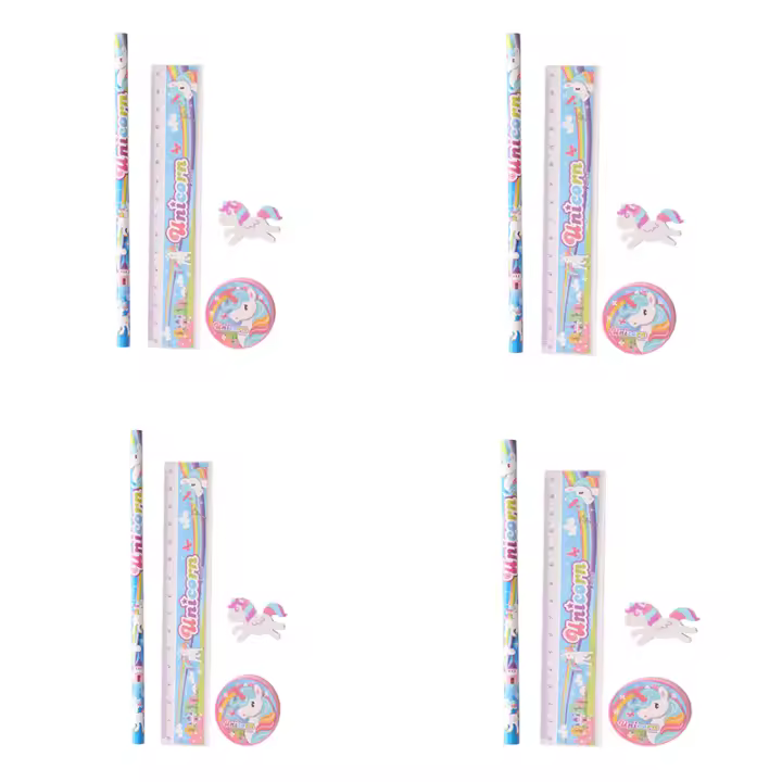 Pack de 4 kits escolar infantil con tema unicornios Decomac - 1