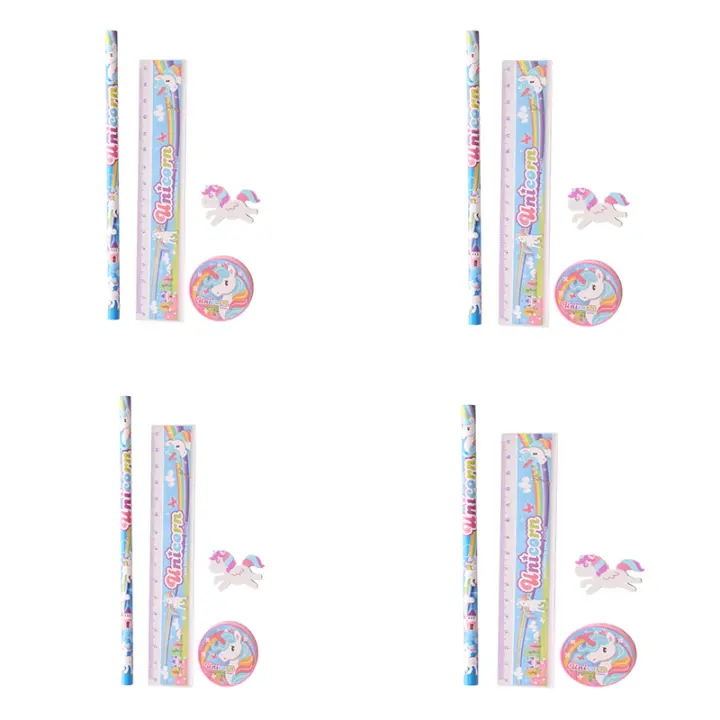 Pack de 4 kits escolar infantil con tema unicornios Decomac - 1