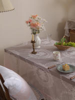 Mantel De Lienzo Rosa Vintage Con Espejo Y Encaje Para Sala De Estar Dormitorio Comedor Decoración De Fiesta Y Boda - details 7