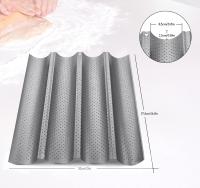 Baguette Baking Tray Perforated French Stick Loaf Baking Molds Pan for 4 Baguettes（Silver） - details 1
