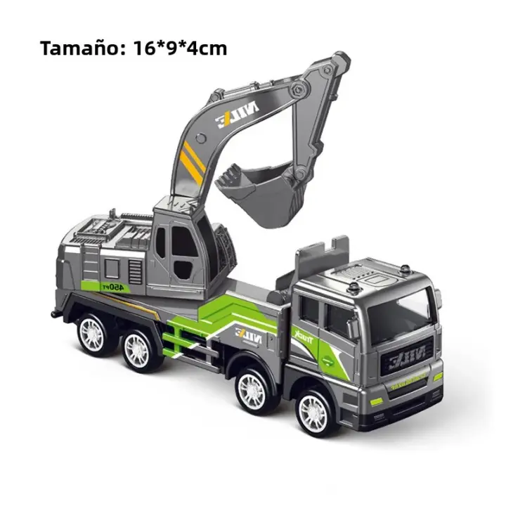 Juguetes Para Niños Camión De Acero Miniatura Excavadora Bulldozer Y Grúa Modelo De Vehículo De Ingeniería Agrícola Regalos Para Niños - 1