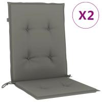 vidaXL Cojines silla respaldo bajo 2 ud tela 100x50x4 cm Color Antracita melange,  Gris claro melange,  Gris oscuro melange y mas Cojín Decorativo de Asiento Cojines de muebles de salon - details 5