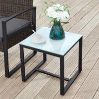 Conjunto de muebles de ratán para jardín de 3 piezas, incluye 2 sillas y 1 mesa de centro, fácil montaje, perfecto para balcón y terraza, disponible en negro y beige, negro y blanco, todo negro - details 4