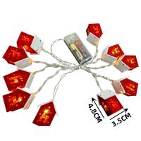 Luz De Navidad En Forma De Casa De Madera Con 10 LEDs De 1.5M Adorno Colgante Para Árbol De Navidad Decoración Para El Hogar Regalos De Navidad 2024 - details 0