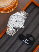 Reloj De Cuarzo Para Hombre Reloj De Pulsera De Moda Sencilla Y Lujo Para Uso Diario Y Negocios Con Calendario Pantalla Con Marcas Numéricas De Arábigas Material De Acero Inoxidable Resistente Al Agua - details 0
