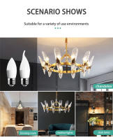 8PCS Bombilla LED E14 E27 3W 6W 9W 12W 15W Luz Cálida Fría Interior 220V Bombilla De Vela Decorativa Para Hogar Y Candelabro - details 9