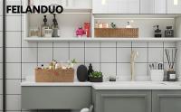 Cesta De Almacenamiento Tejida a Mano Con Tapa Para Ropa Y Polvo Caja Rectangular Organizador De Sundries Con 3 Secciones - details 8