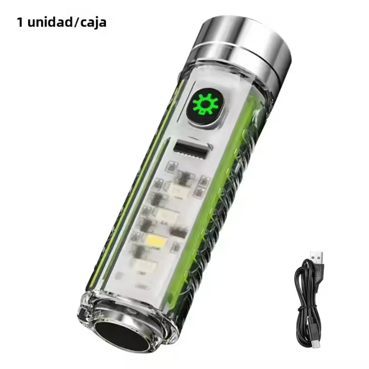 Linterna LED Recargable USB C Con Imán De Cola Y Luz UV Multifuncional Mini Linterna Portátil Para Camping Luz De Defensa Stick - 1