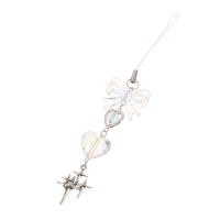 Colgante De Corazón Azul Y Transparente Hecho a Mano Para Teléfono Mujer Niña Lanyard De Goma Con Lazo Lindo Y Práctico - details 9