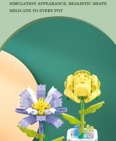 Bloques De Construcción Eterna Para Jardín Bouquet Potted Con Saffron Lilac Gardenia Juguetes De Montaje DIY Para Niños Regalos De Vacaciones - details 3