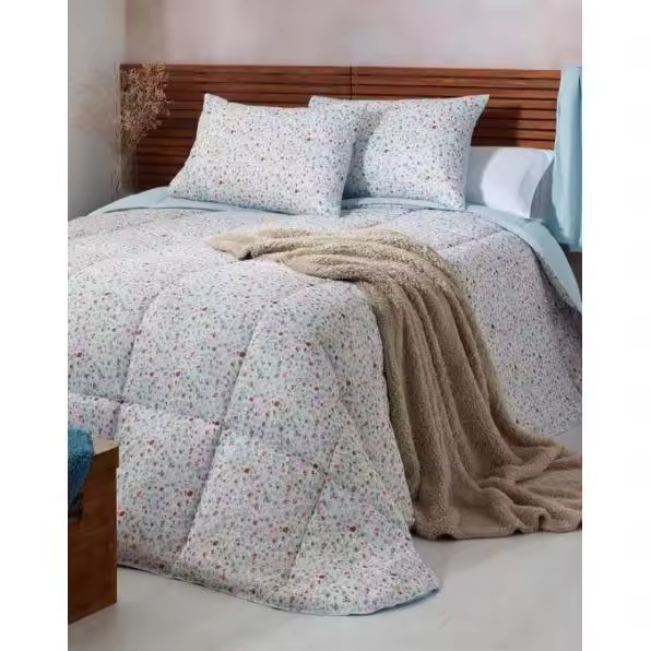 Donegal Collections - Colcha Bouti Flora Cama 90cm, 135cm, 150cm y 180cm con Fundas de Cojin - Colcha Bouti Estampada Primavera-Verano - Acolchado Fino, Microfibra Extrasuave - Cubre Cama Multiusos - 1