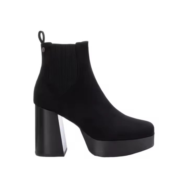 botin chelsea en antelina con tacon 10cm y plataforma 3cm - 1