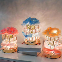 Lámpara De Mesa LED En Forma De Rosa Cubo Mágico 3 Colores Ajustable Luz De Ambiente Creativa Para Decoración De Dormitorio Regalo - details 0