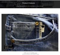 Nuevos Jeans Azul Claro Con Rasguños Y Elásticos Para Hombres Calidad Superior Moda Coreana Ropa Casual High Street Trousers - details 3