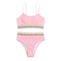 Bikini De Verano Para Mujer Estilo Playa Moda Elegante Con Cintura Alta Y Efecto Delgado Dos Piezas Color Bloqueado Conjunto De Baño Con Suspensión - details 20