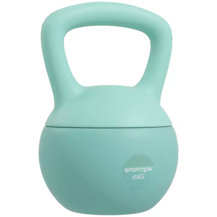 SPORTNOW Pesa Rusa 6/8/10 kg Kettlebell Relleno de Arena Metálica y Mango Antideslizante para Entrenamiento Culturismo en Casa Gimnasio Verde - 1