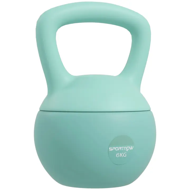 SPORTNOW Pesa Rusa 6/8/10 kg Kettlebell Relleno de Arena Metálica y Mango Antideslizante para Entrenamiento Culturismo en Casa Gimnasio Verde - 1