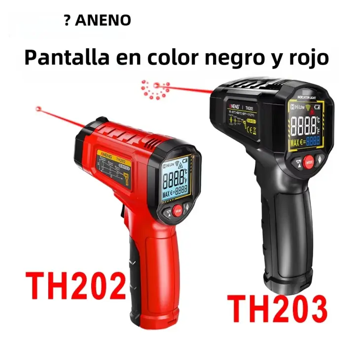 ANENG TH202/TH203 Termómetro Infrarrojo Industrial Grado Smart Gun Medición De Temperatura -50~600℃ Pantalla VA Color Inverso Tester De Pyrometer - 1