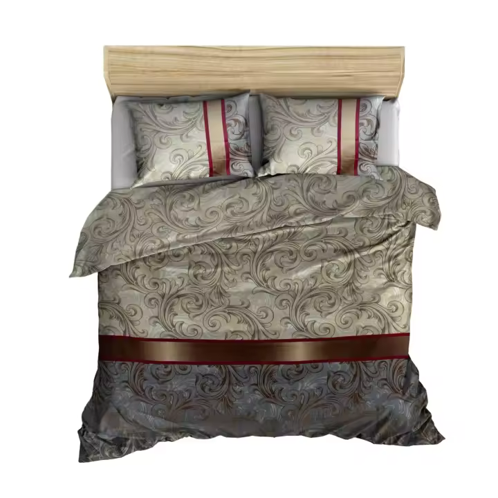 Wellhome Juego de Cama Funda Nórdica + Funda Almohada 220x220 Suavidad y Comodidad Crema Negro Gris Rojo Blanco - 1