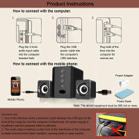 Altavoz Estéreo D-202 Con Subwoofer Para Computadora Y Portátil Altavoz Inalámbrico De Banda Ancha Para Escritorio Y Tablet - details 5