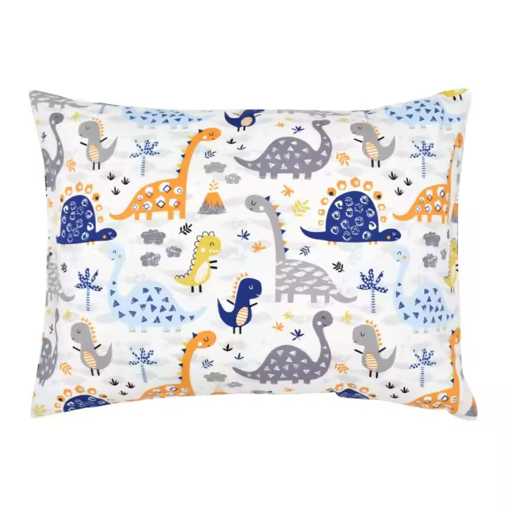 Funda de almohada con estampado de dibujos animados, almohada de viaje de algodón transpirable, extraíble y lavable, funda de almohada tipo sobre para las cuatro estaciones, funda de almohada para niños - 1